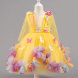 1-6Y Kid Baby Girl Birthday Party Wedding Sleeveless Butterfly Mesh Fluffy Princess Dresses