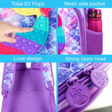 3 Pcs Kid Girl Mermaid Cute Bookbag School Backpacks