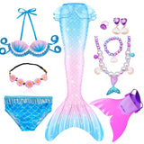 Kid Girl Fantasy Mermaid Tails Swimming Party Cosplay Costumes Mermaid Swimsuit