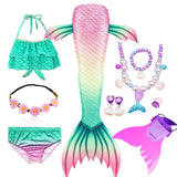 Kid Girl Fantasy Mermaid Tails Swimming Party Cosplay Costumes Mermaid Swimsuit