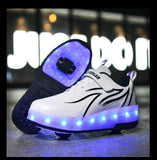 Kid Girl Boys Led Light Roller USB Charging Skate Shoes