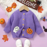 0-3Y  Infant Baby Boys Girl Halloween Knit Cardigan Ghost Pumpkin Sweaters