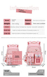 Kid Girl Large Capacity Spine Protection Leisure Backpack Schoolbags with Multiple Pockets