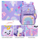 2 Pcs Primary Student Cute Stylish Portable Versatile Breathable Backpack Books Bag