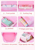 3Pcs/Set Student Girls Backpack Cute Princess Large Capacity Schoolbag