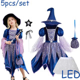 1-12Y Kid Baby Girl Halloween Party Witch Carnival Witch Costume