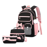 3 Pcs Kid Teenage Travel  Large capacity Nylon Backpack Fashion Candy Bookbags