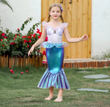 Kid Girl Mermaid Ariel Cosplay Halloween Princess Party Carnival Fancy Dress