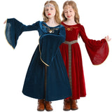4-10Y Kid Girl Halloween European Medieval Renaissance Retro Palace Queen Princess Drama Dresses