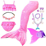 10 Pcs/set Kid Girl Swimming Mermaid Tail Girls Halloween Costume Cosplay Swimsuit
