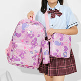 3 pcs/Set Girl Waterproof School Bags Orthopedic Backpack Book Bags