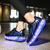 Kid Girl Boys Led Light Roller USB Charging Skate Shoes