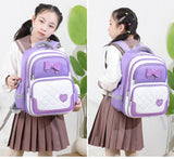 2 Pcs/Set Teenage Girls Large capacity Bow Schoolbags Nylon Contrasting Backpack