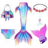 Kid Girl Ariel Mermaid For Swimming Costumes Cosplay Swimsuit