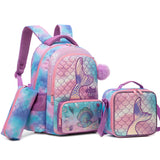 Kids Girl Backpacks Schoolbags 3 Pcs With Lunch and Pencil Bag for Elementary Middle School