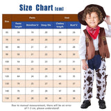 4PCS Cowboy Dress Up Outfits Suits Baby Boys Clothes Vest+Scarf+Pants+Hats For Toddler Purim Halloween Carnival Birthday Costume