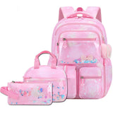 Kid Girl Fashion Love Pendant 3-Piece Set Butterfly Backpack Schoolbags