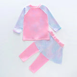 Children's Swimming Suit Girl Long Sleeve Pants Separate Sun Protection Mermaid