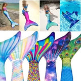 Kids Girl Adult Mom Swimming Mermaid Cosplay Costume Party Swimsuit