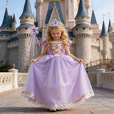 Baby Girls Deluxe Elegant Rapunzal Princess Dress Cosplay Costume Kids Halloween Birthday Party Vestido Purple Puffy Dresses