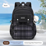 Girls Primary Middle School Cute Plaid Schoolbags Lightweight Waterproof Backpack