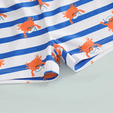 Boys Ocean Adventure Rash Guard Swim Set Tropical Fish Print Short Sleeve T-shirt