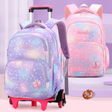 Kid Girl Backpack Trolley Wheeled School Bags Cute Princess Bookbags
