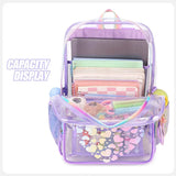 Teenagers Girls Printed Transparent Backpack PVC Cute Book Bags