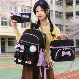 3pcs School Student Backpack Set Bow Teenager Travel Bookbags