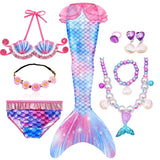 Kid Girl Fantasy Mermaid Tails Swimming Party Cosplay Costumes Mermaid Swimsuit
