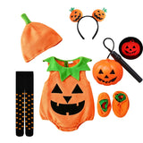 1-10T Kid Baby Boy Girl Halloween Cute Pumpkin Embroidery Party Costume Set