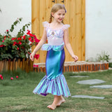 Kid Girl Mermaid Ariel Cosplay Halloween Princess Party Carnival Fancy Dress
