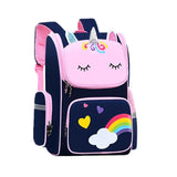Kid Girl Pink Purple Rainbow Schoolbag Cute Cartoon Backpack Student Book Bag