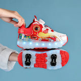 Kid Girl Boy Luminous Glowing Sneakers Led Light Roller Skate Shoes