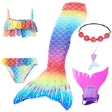 Kid Girl Ariel Mermaid For Swimming Costumes Cosplay Swimsuit