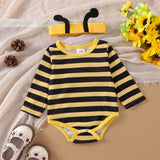 0-18M First Halloween Baby Girl Outfit Long Sleeve Romper Ladybug Suspender 3 Pcs Set