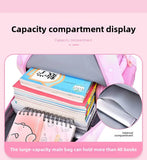 Gradient 3-piece School Bag Set Girls College Style Large Capacity Rainbow Backpacks