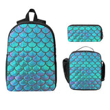 Student Boys Girls Mermaid Fish Scale Backpack School Bag