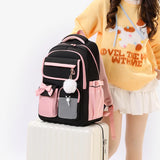 3 Pcs Kid Teenage Travel  Large capacity Nylon Backpack Fashion Candy Bookbags