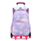 Kids Cartoon Cute Trolley Backpack Boy Girl Anime Rolling Backpacks Children Large Capacity Wheeled Schoolbag Casual Book Bags