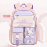 Kid Girl Rabbit Backpack Oxford Multiple Pockets Large Capacity School Bag