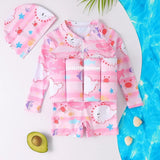 Kid Baby Girl Boy Buoyancy One-piece Floating Guards Cartoon Swimsuit