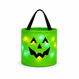 Halloween Luminous Pumpkin Candy Bucket Hand-Held LED Fabric Candy Bag
