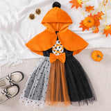 0-6Y Halloween Toddler Girls Polka Dot Bowknot Sparkle Tulle Dresses