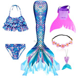 Kid Girl Ariel Mermaid Swimsuit Bikini Summer Bathing Suit Multiple Pcs