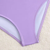 Kid Girls Swimsuit High Waist Long Sleeves Swimwear
