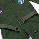 Adventure Awaits with Our Embroidered Pilot Jumpsuit and Belt School Gymnastics Costumes for Holiday Dress Up Parties