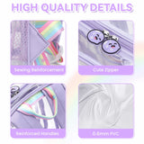 Kid Girl Clear PVC Backpack Heavy Duty Transparent Bookbag