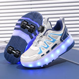 Kid Girl Boy Luminous Glowing Sneakers Led Light Roller Skate Shoes