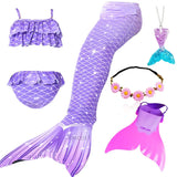 10 Pcs/set Kid Girl Swimming Mermaid Tail Girls Halloween Costume Cosplay Swimsuit